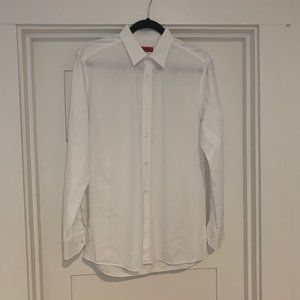 Hugo Boss Solid White Slim Fit Button Down